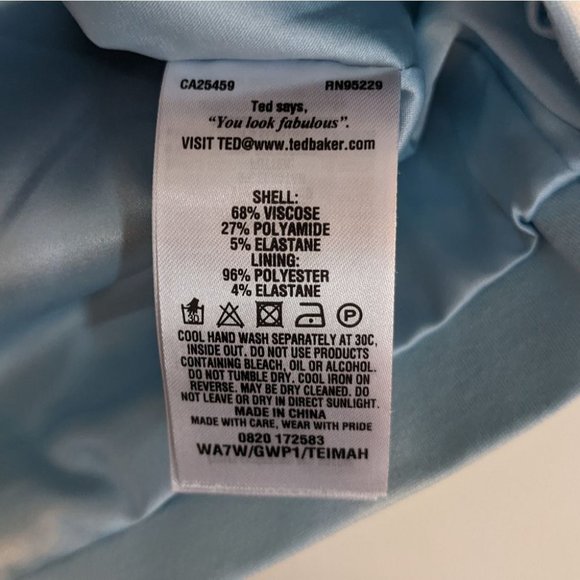 Ted Baker | Teimah Bardot Top in Pale Blue - Picture 6 of 7